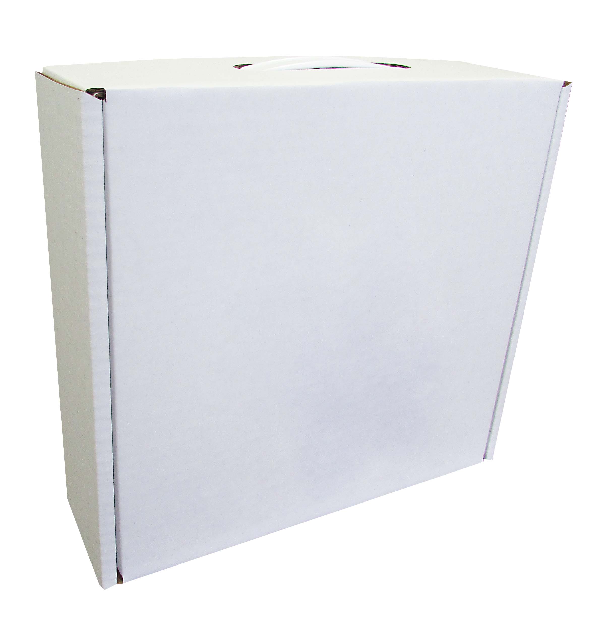 10 1/2" X 10 1/2" X 3 1/2" - B-Flute Box with Handle 1