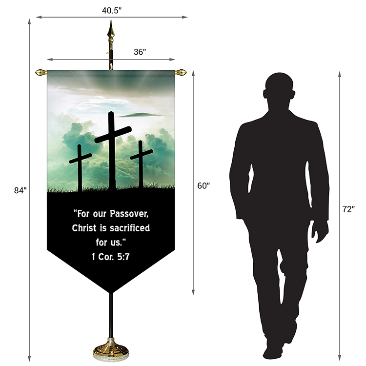 36" x 60" Premium Gonfalon 7' Kit / V-Cut 8