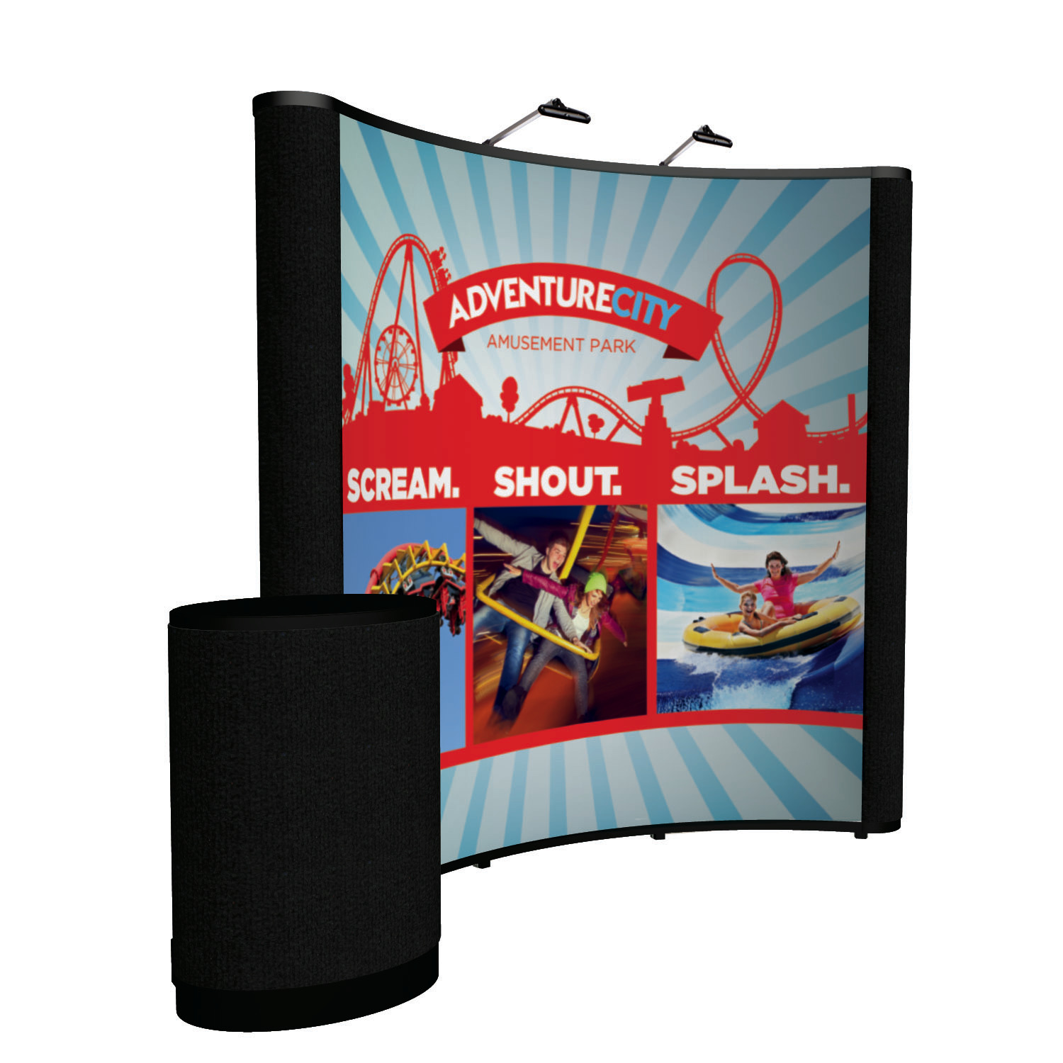 8' Curved Show 'N Rise Floor Display Kit (Mural with Fabric Ends) 6