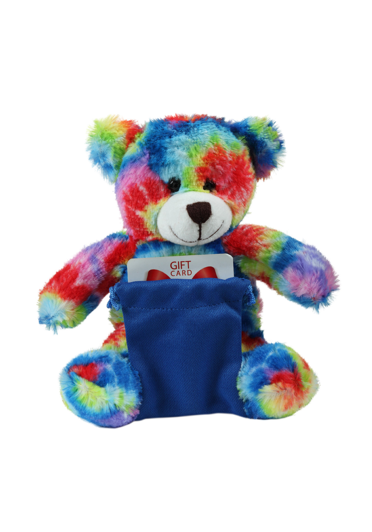 soft plush Tie Dye Bear with gift card sack 3