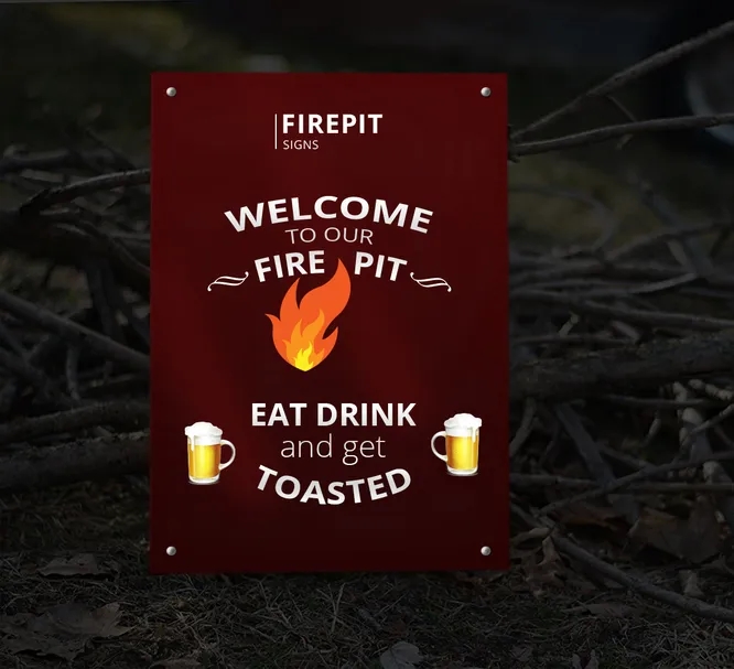 Reflective Firepit Signs (1ft x 1ft/sqft) 2