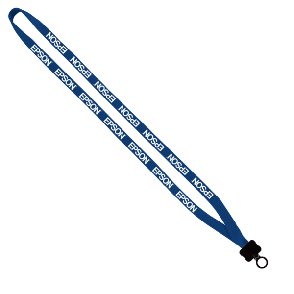 1/2" Cotton Lanyard with Plastic Clamshell & O-Ring 18