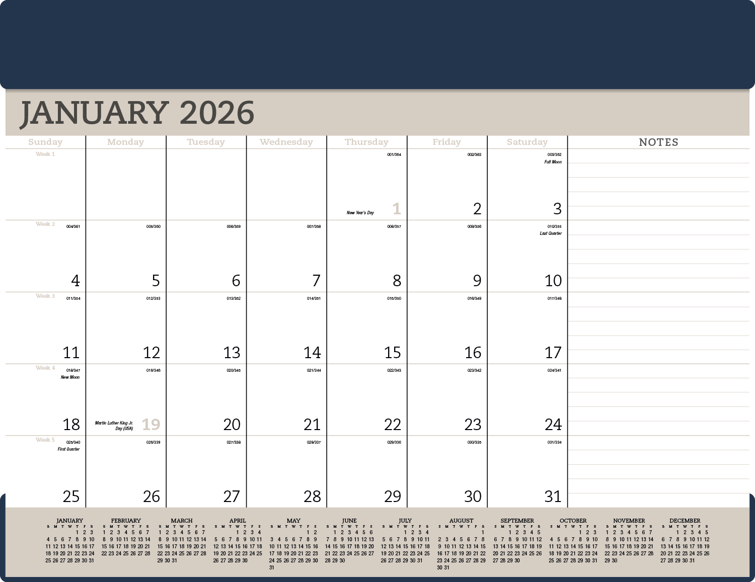 Triumph® Calendars Vinyl Desk Pad 8