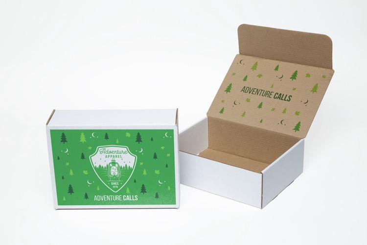 Full Color White Display Mailer Box w/2 Sided Imprint (12" x 9" x 4")