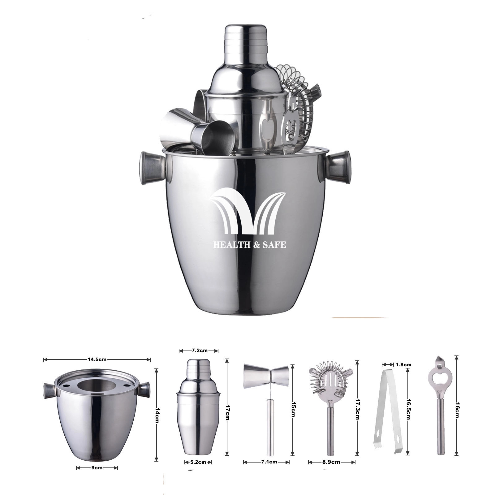 Steel Hand Lemon Tea Cocktail Tool Full Set 4