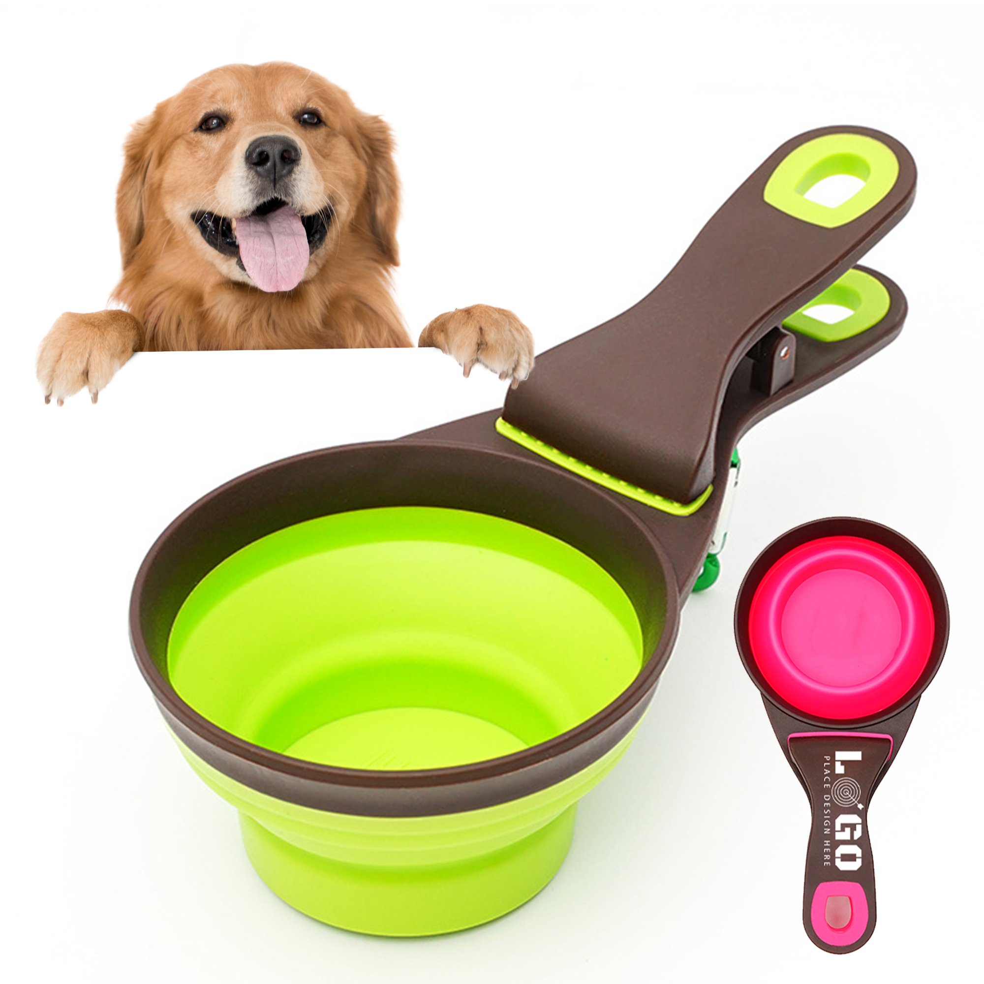 Foldable Pet Food Scoop With Sealing Clip 2