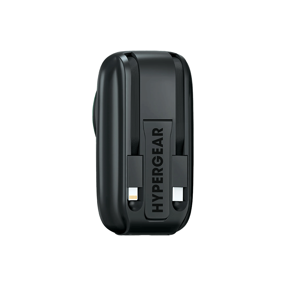 Hypergear 5,000mAh Mag Grip Go Magnetic Wireless Fast Charge Power Bank with Built-In Cables 5