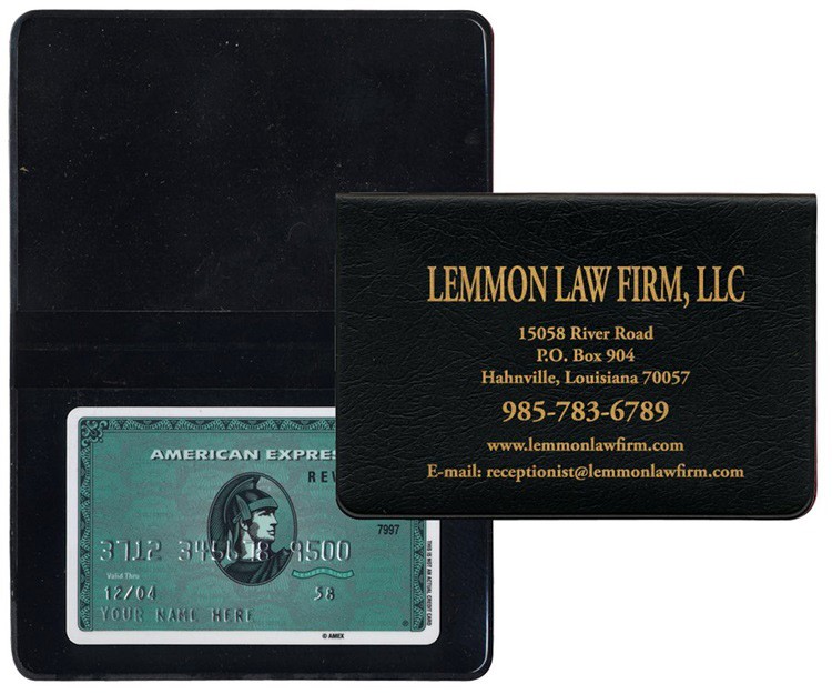 Executive Vinyl Fold Over Card Cases with Two Clear Pockets 11