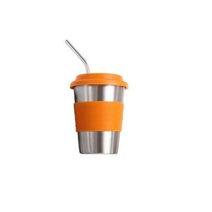300ml Stainless Steel Cup with Silicone Lid And Straw 10