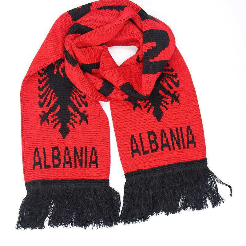 Jacquard Weave Knit Scarves With Fringe 1