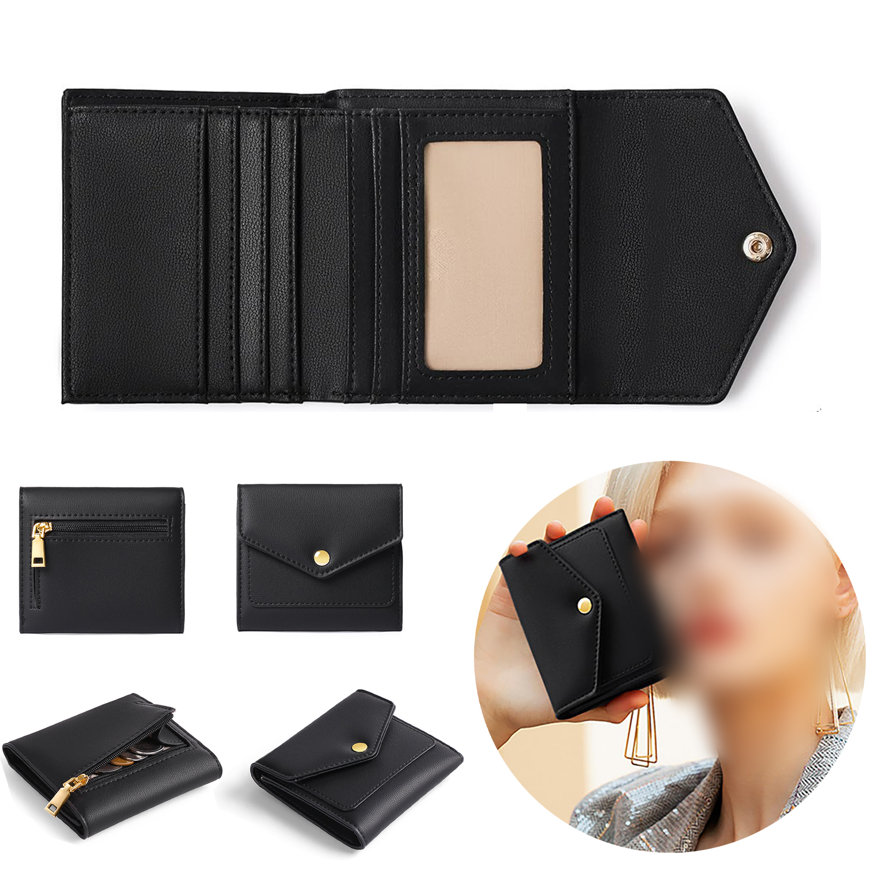 PU Leather RFID Blocking Slim Mini Wallet 2