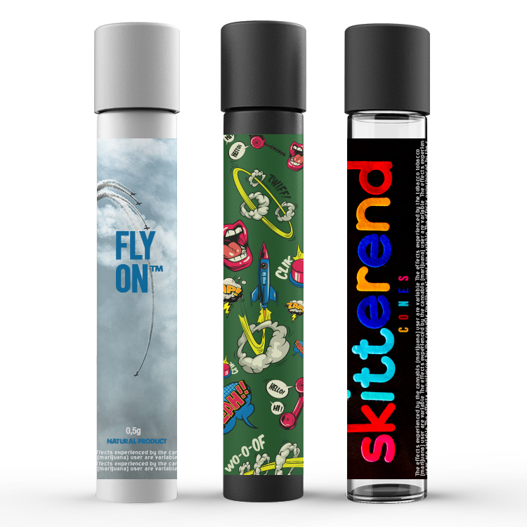 Glass Pre Roll Tube with Custom Sticker / Label 5