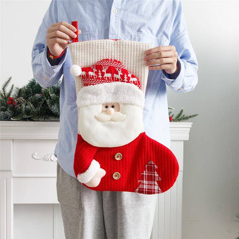 Christmas Stockings Santa Snowman Dress Up Candy Bag 7