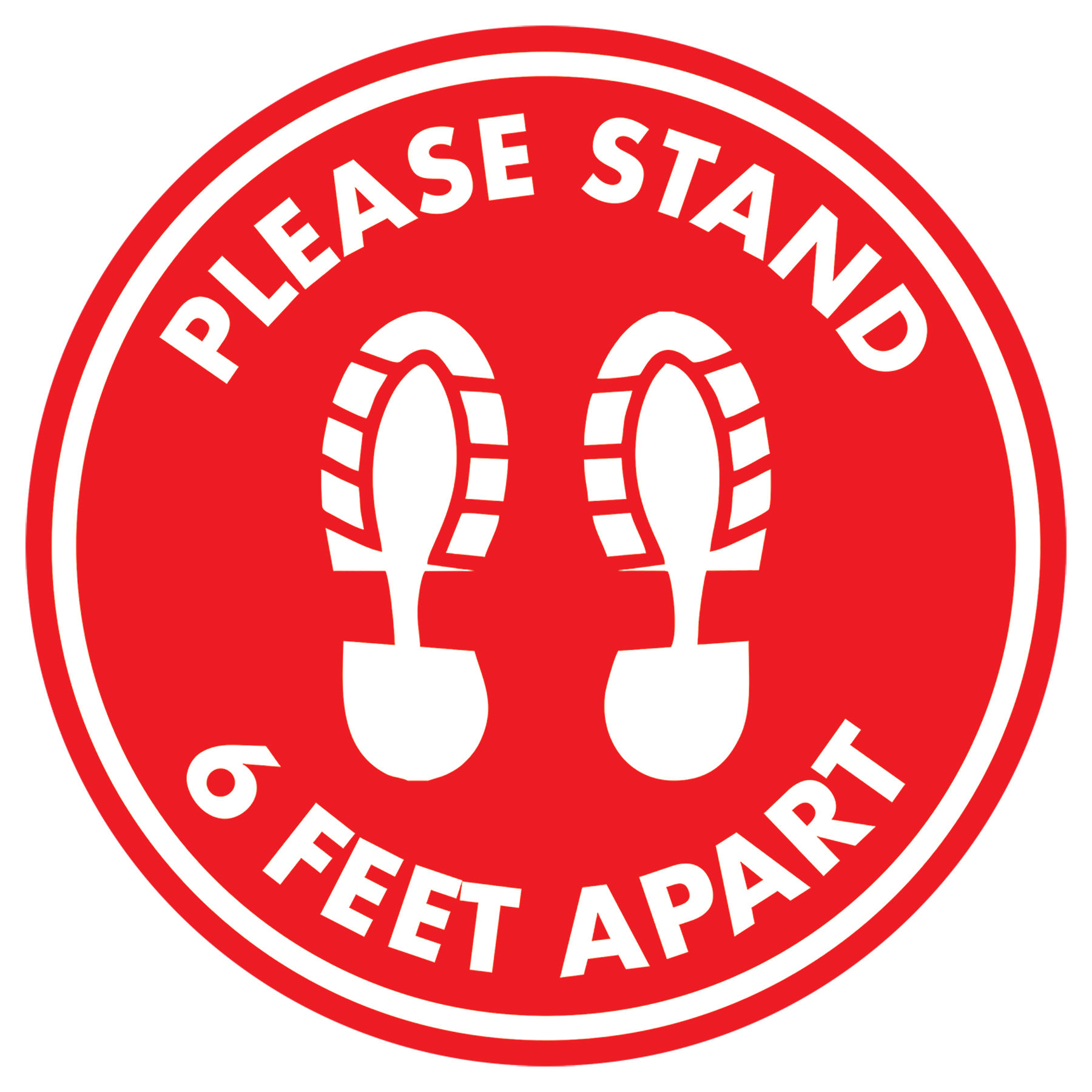 23" -6 Feet Apart Floor Decal 1