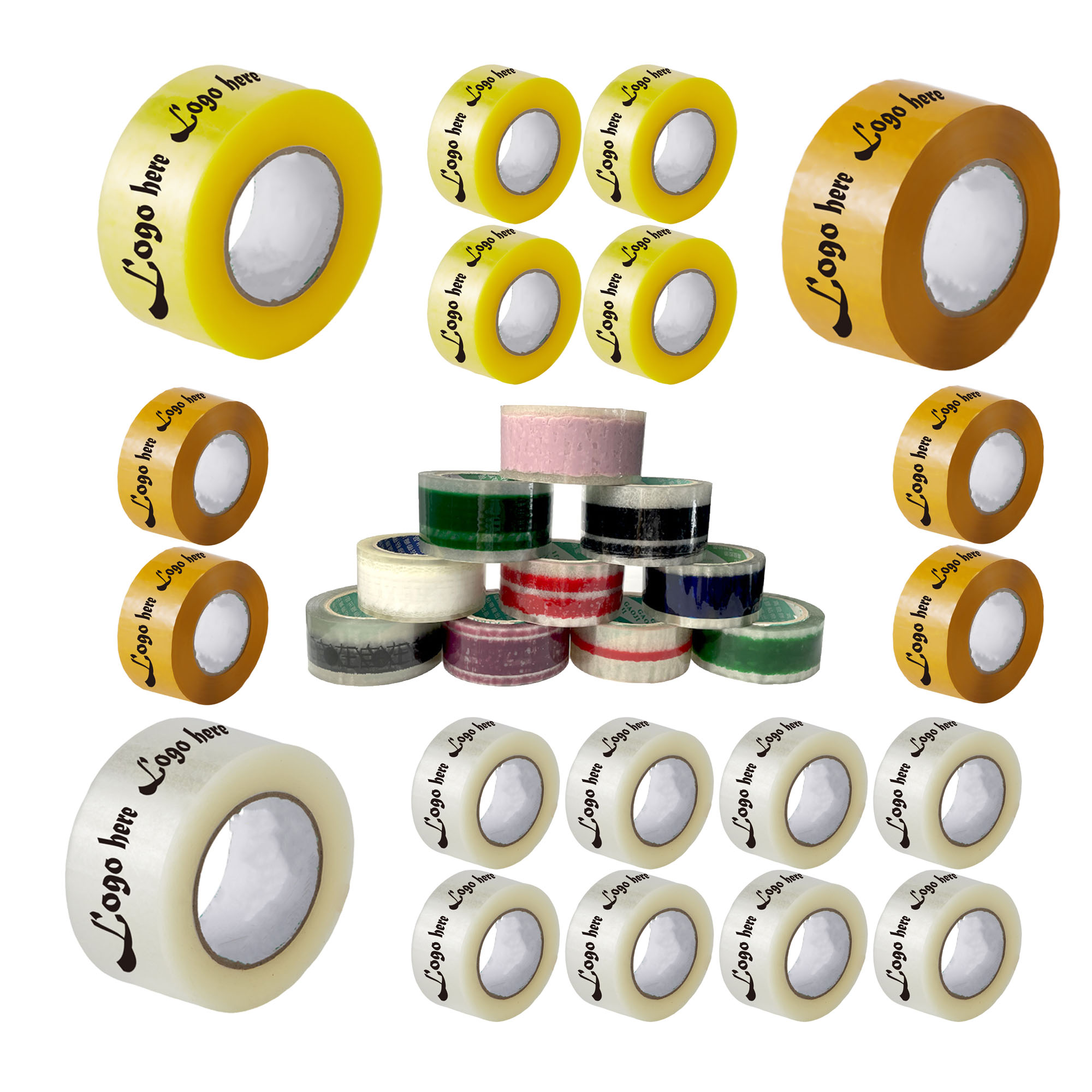 MOQ50 Customized Transparent Tape With White Logo 3