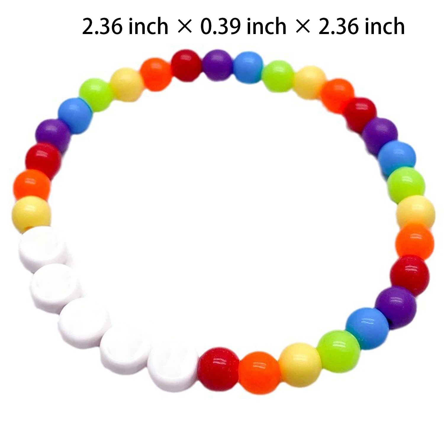 Colored Acrylic Round Bead English Letter Bracelet 6