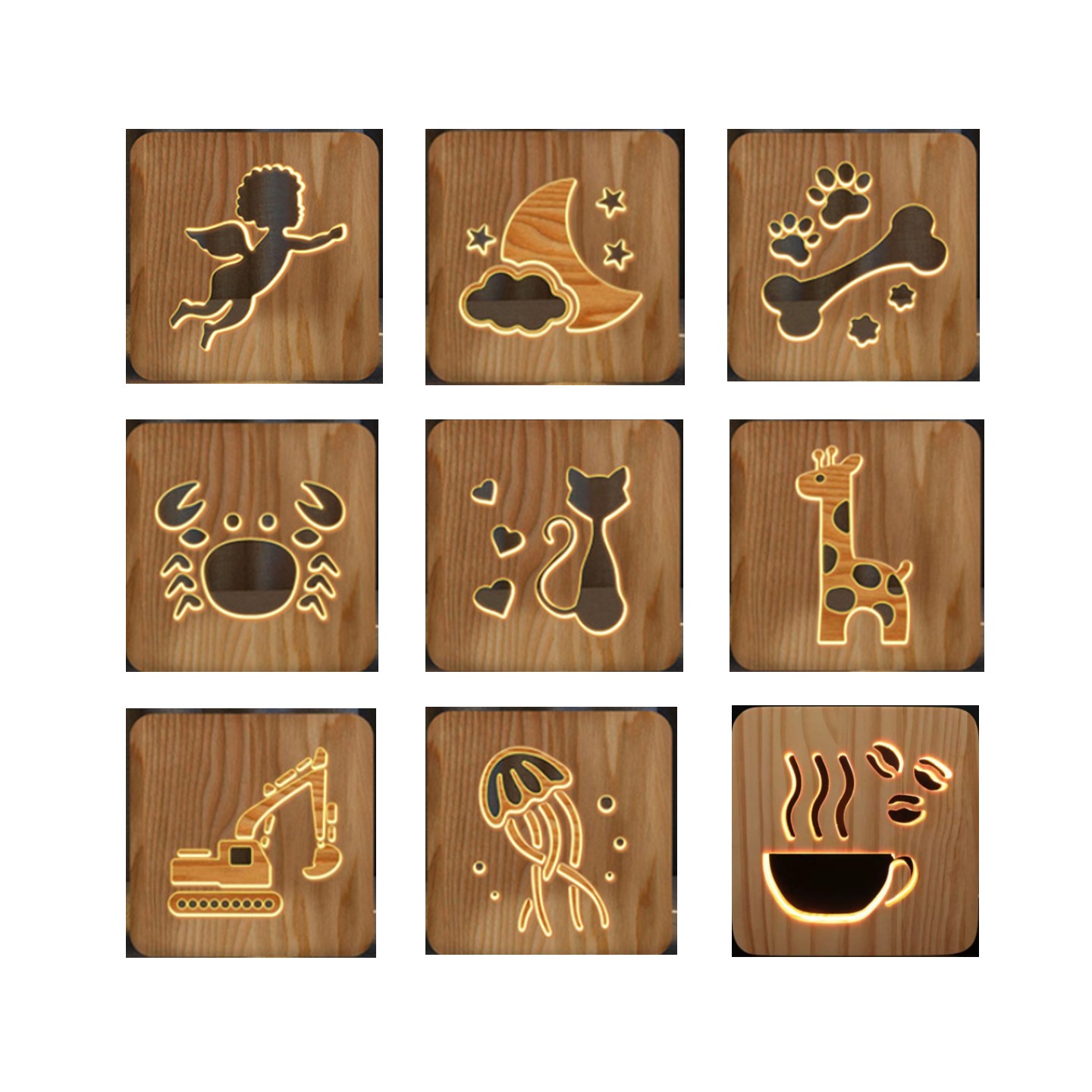 Wood Carving LED Night Light 5