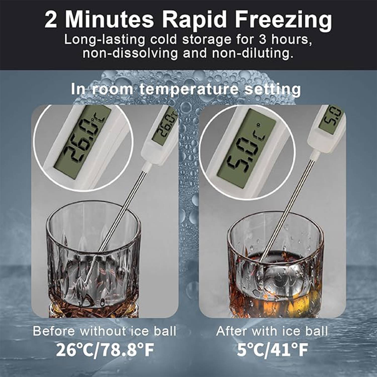 2 Pack Reusable Ice Ball Stones 8