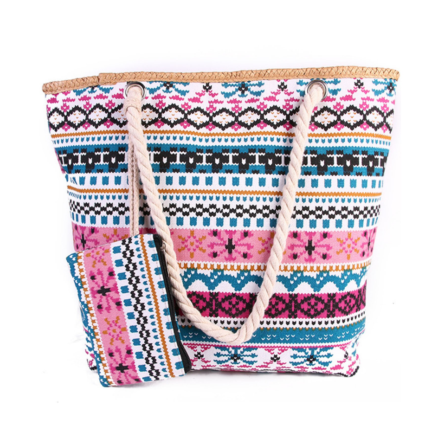 Summer Beach Handbag With Wallet