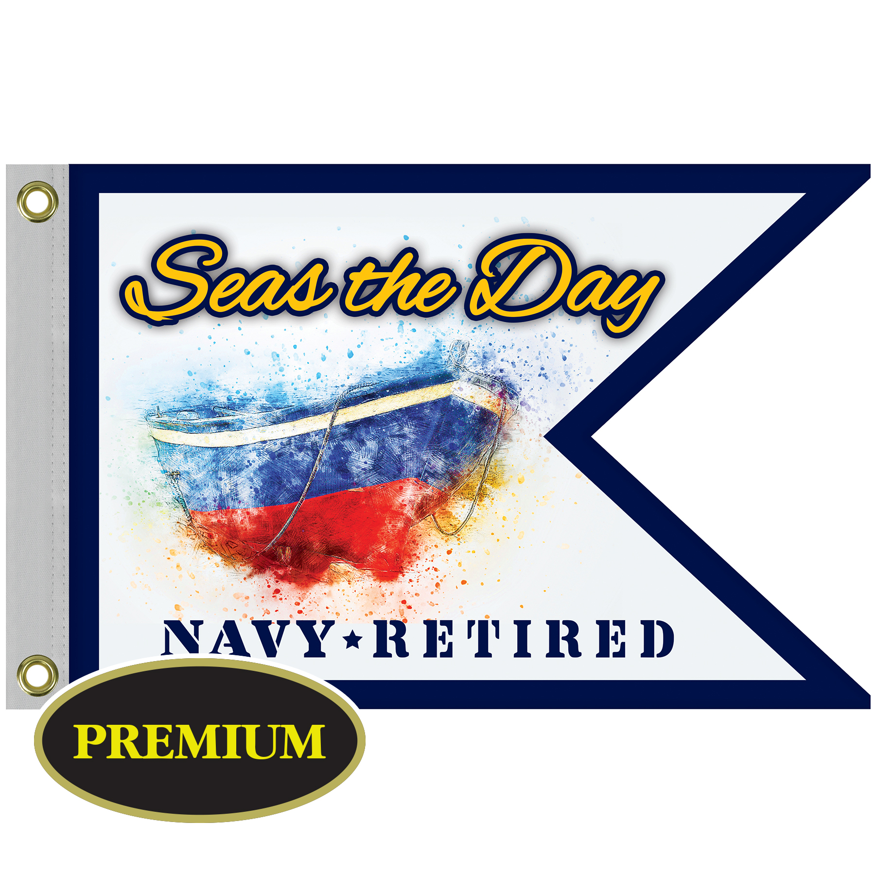 Single Reverse Knitted Polyester Guidon Boat Flag (16"x24") 11