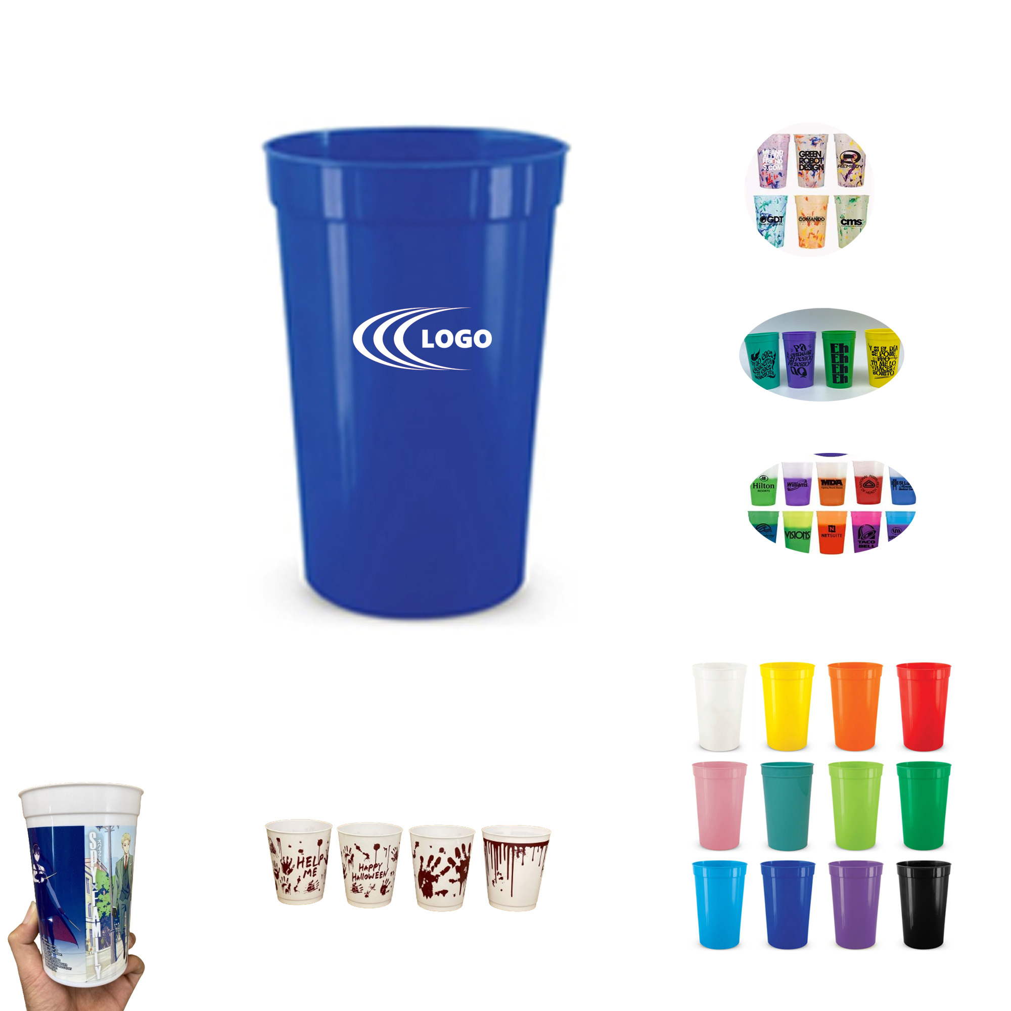MOQ20 Personal 16oz Stadium Reusable Plastic Party Cup 1