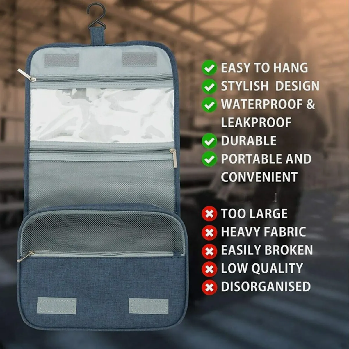 Toiletry Travel Waterresistant Makeup Cosmetic Bag Organizer 2
