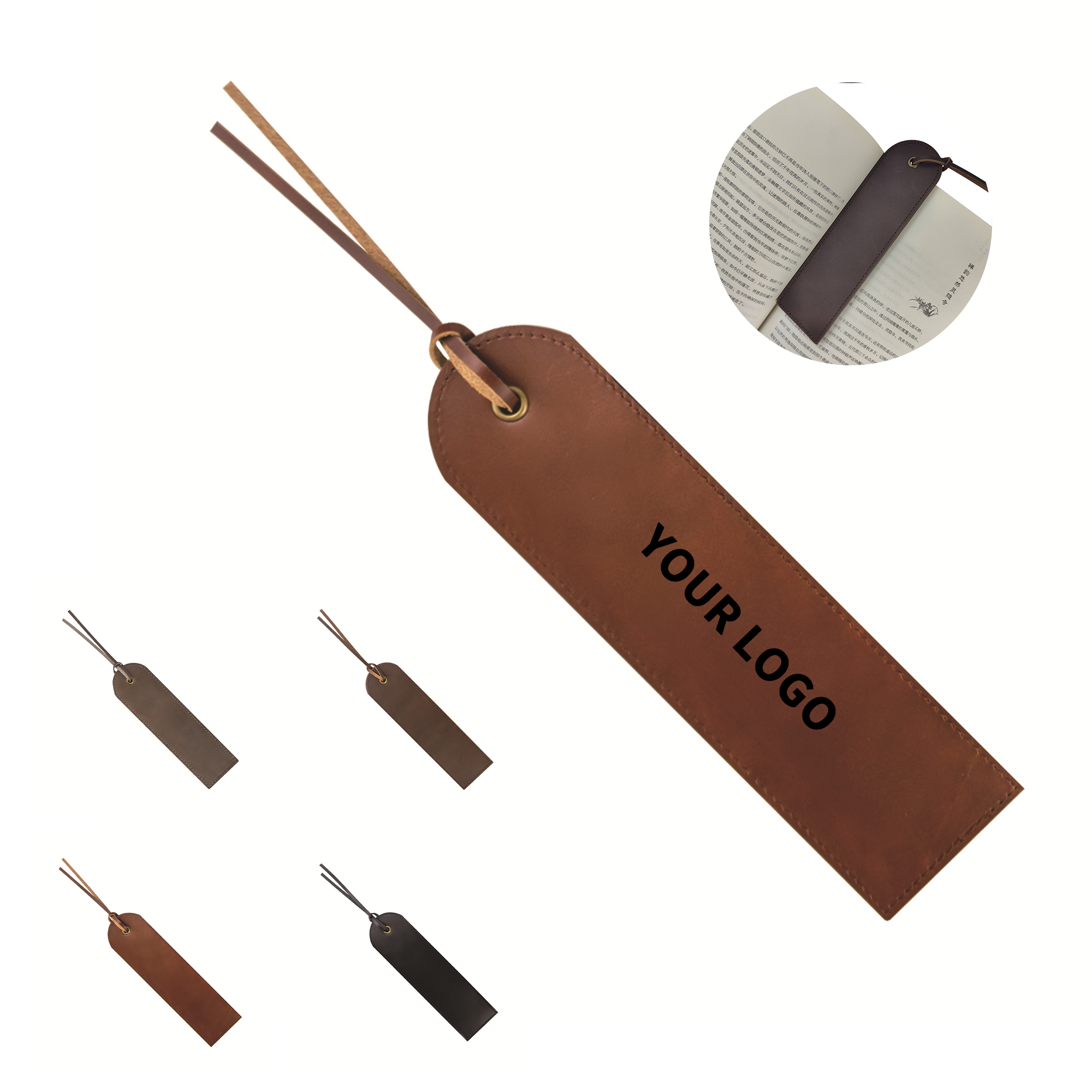 Cowhide Leather Bookmark With Tassel 7" Length X 2" Width 4
