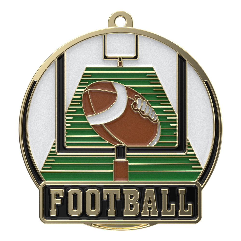 Football High Tech Medallion (2")