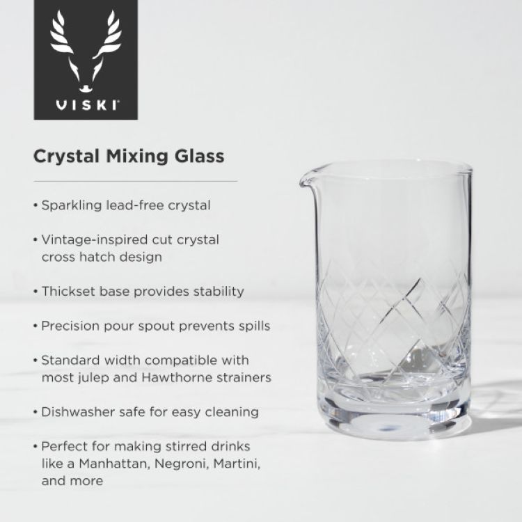 Viski® Crystal Mixing Glass 9