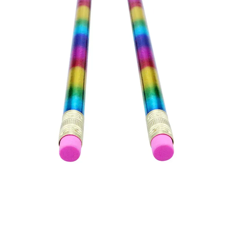 Rainbow Wooden Pencil With Eraser 11