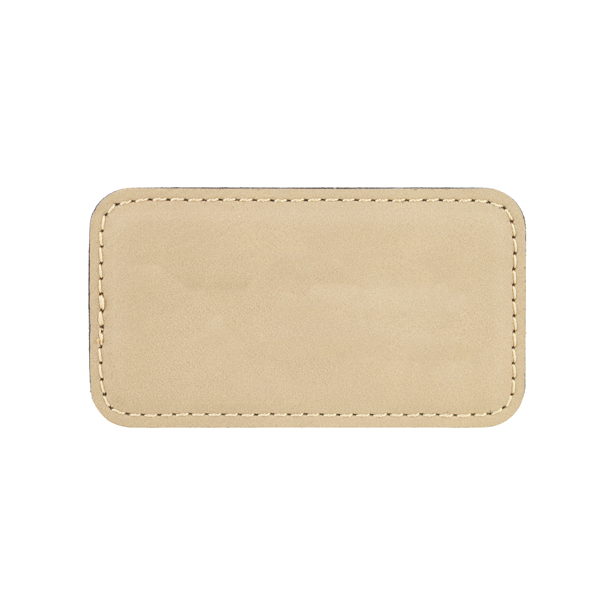 3 1/4" x 1 3/4" Light Brown Leatherette Badge w/ Magnet 3