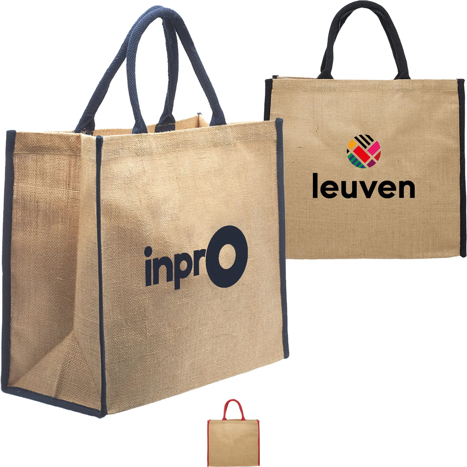Laminated Eco Friendly Jute Bags W/ Gusset (15" x 14" x7") 1