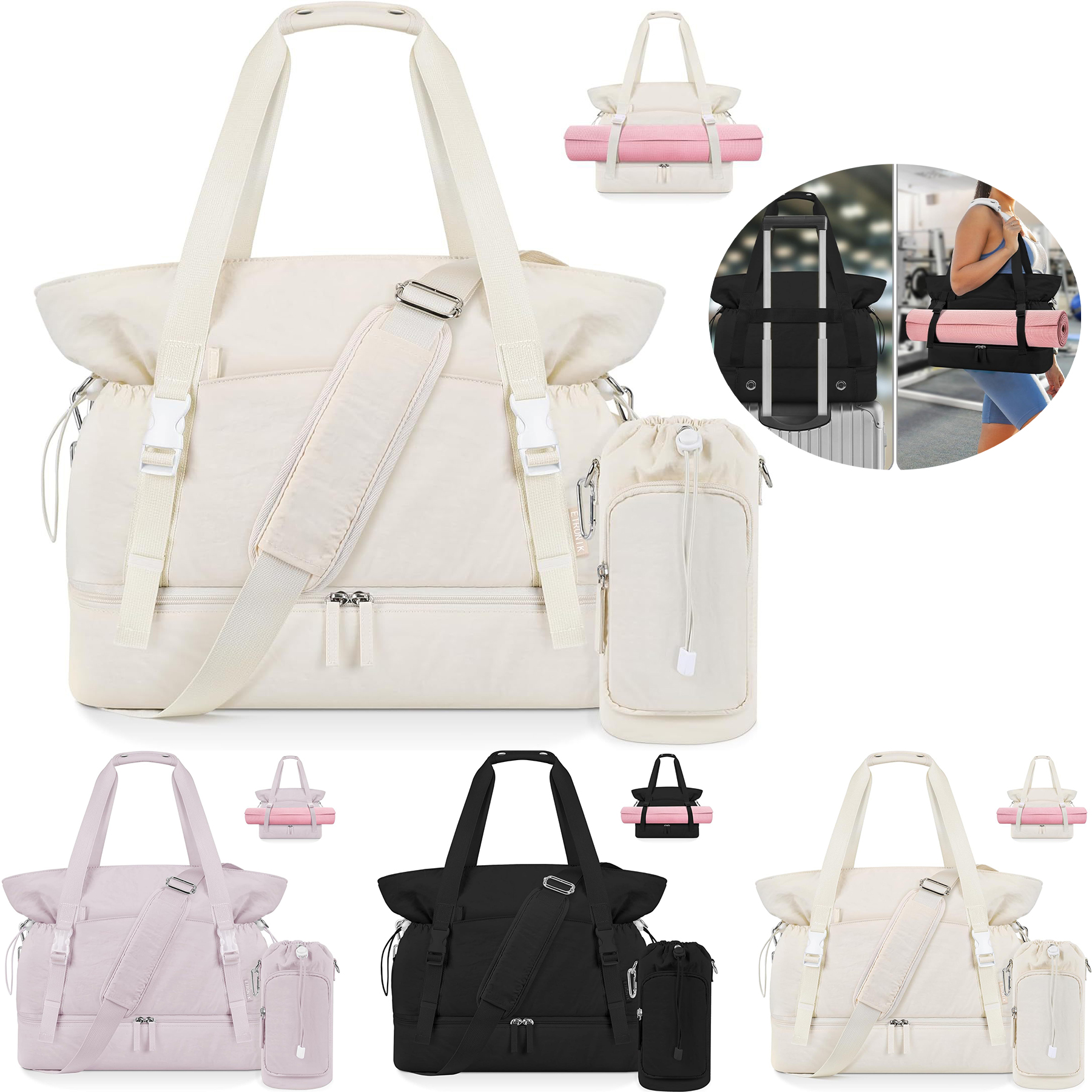 Yoga Mat Bag with Water Bottle Bag