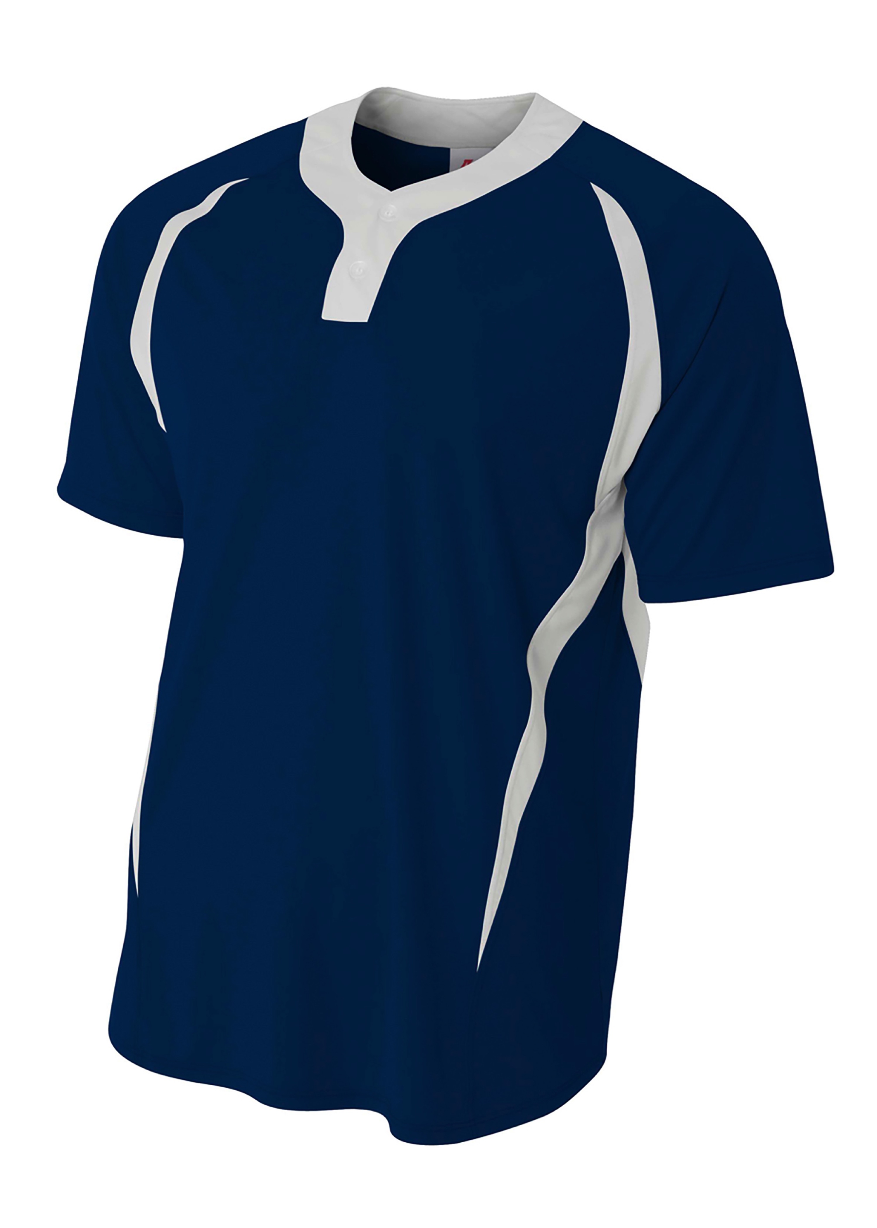 A4 2-Button Color Block Henley 2