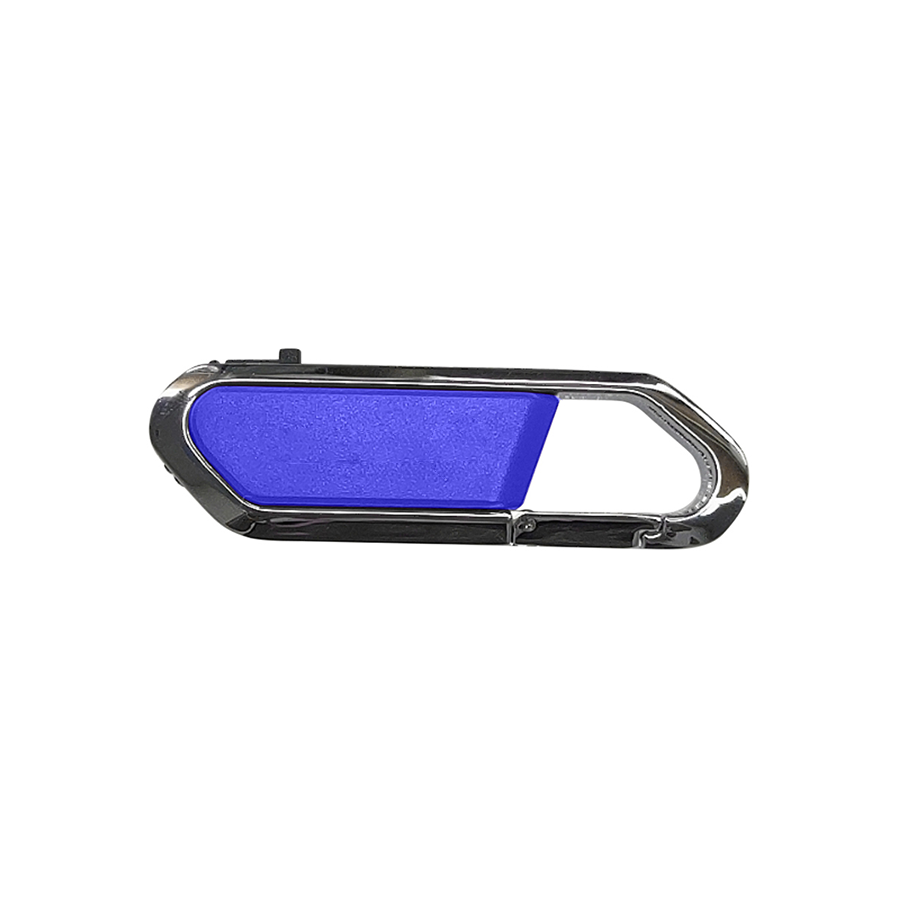 Carabiner USB Drive With Metal Rim And Capless Push/Retract USB 24