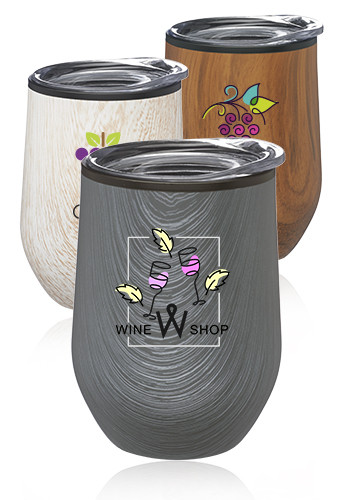 12 oz. Palmera Stemless Wine Glasses with Lid