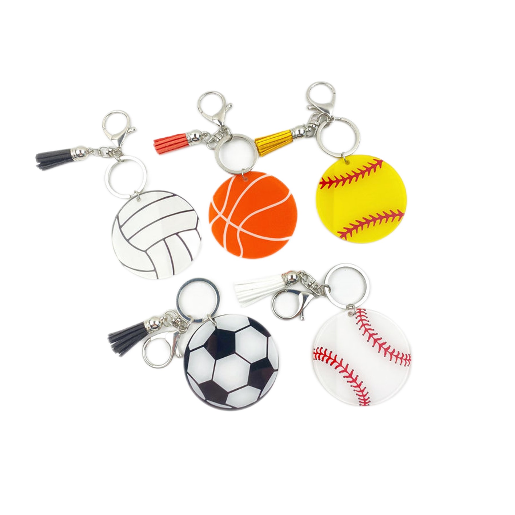 Acrylic Tassel Baseball Key Chain (direct import) 3