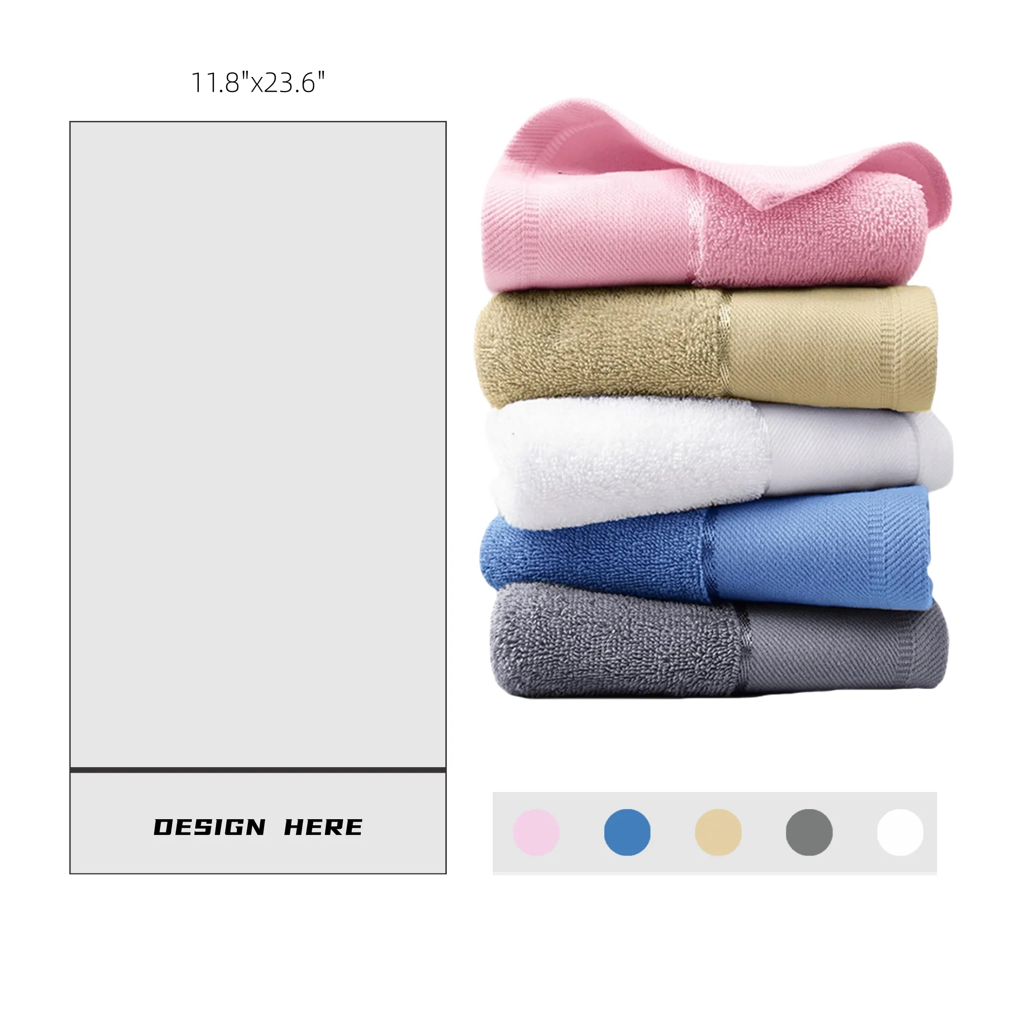 100% Cotton 11.8"x23.6" Towel Home Travel 2