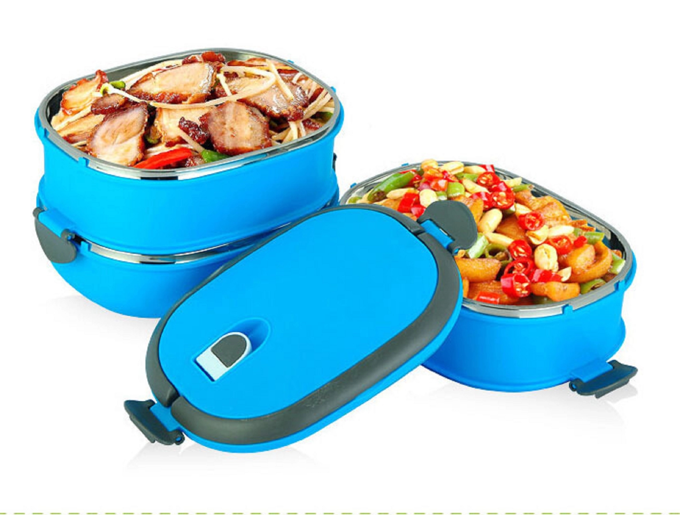 3-layer Stainless Steel Insulated Square Lunch Box 4