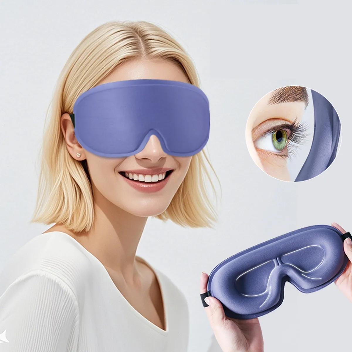 3D Contoured Sleep Mask With Nose Bridge 6