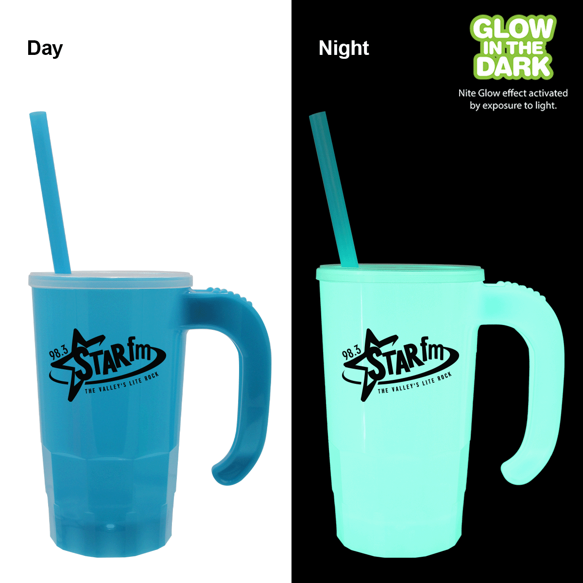 20 oz. Nite Glow Stackable Beer Stein/Straw/Lid Set 7