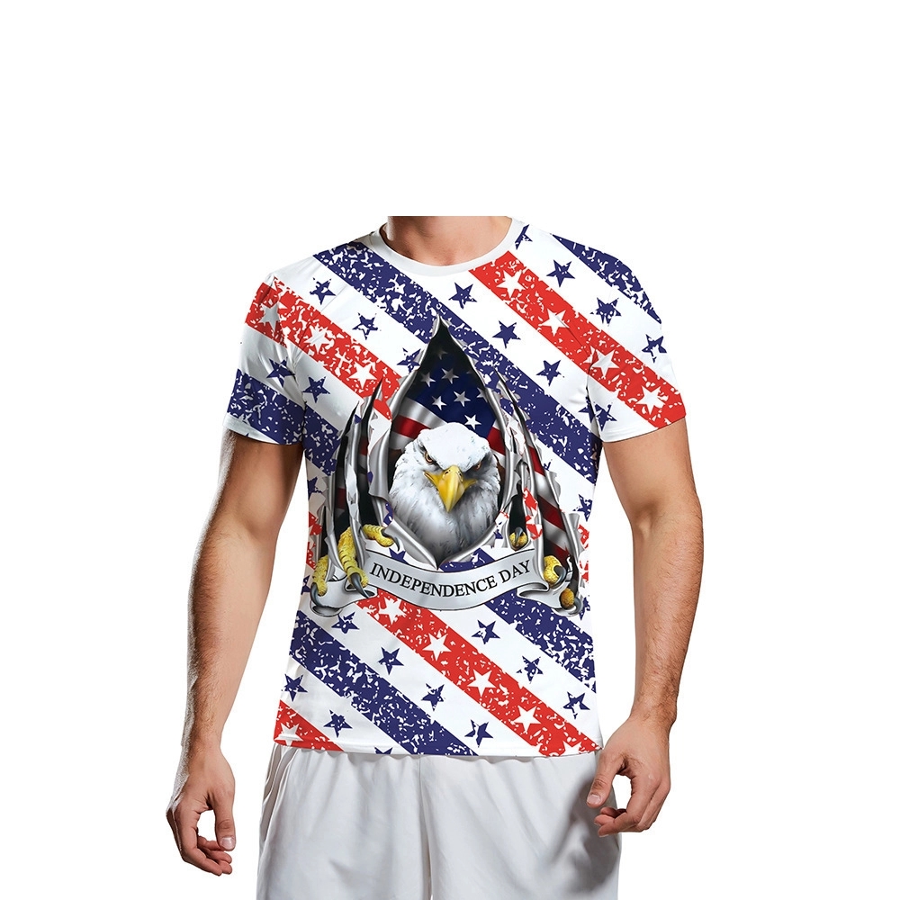 Customized  American Flag 4th of July Patriotic T-Shirt 7