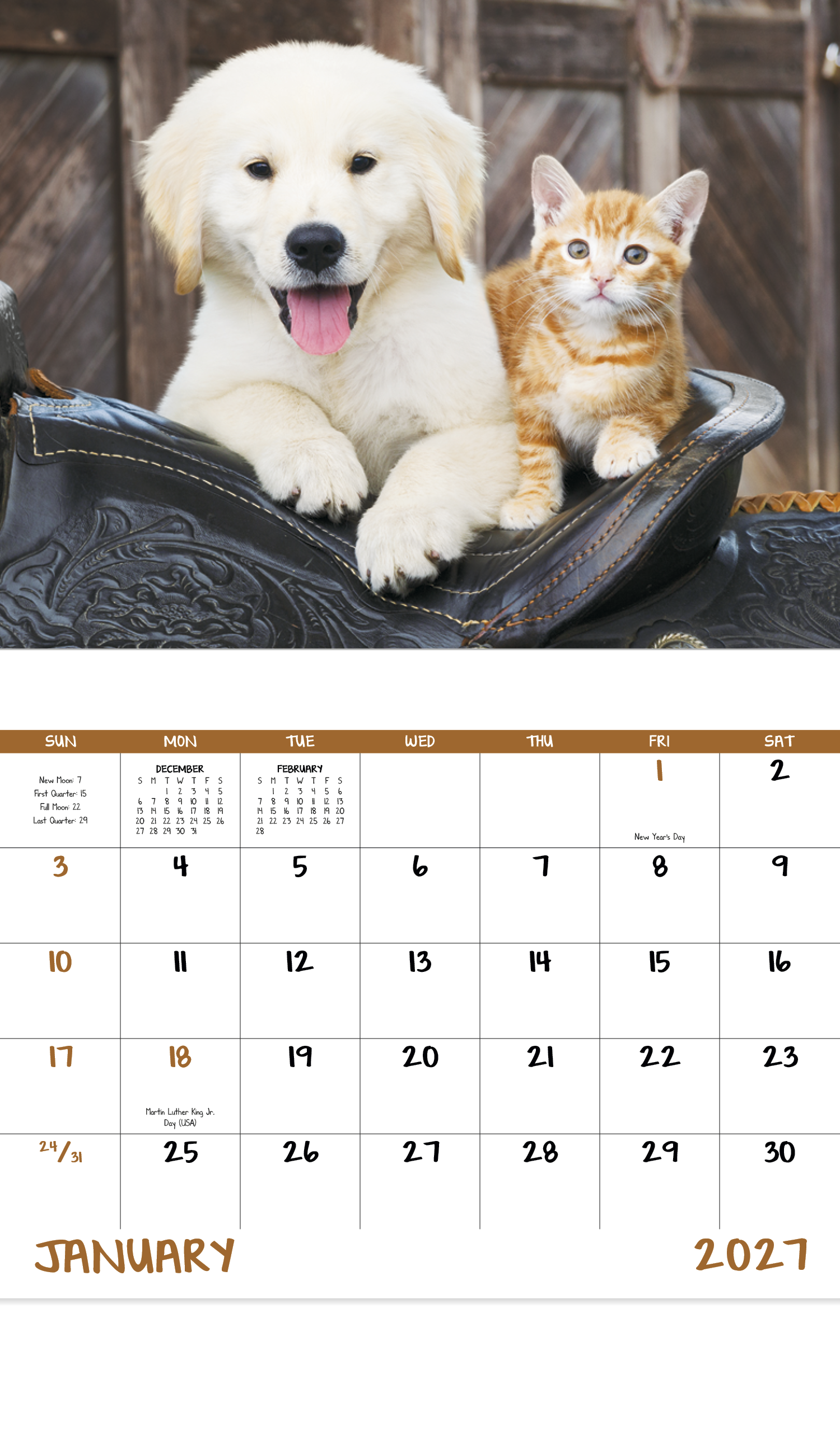 Good Value™ Baby Farm Animals - Stapled Calendar 20