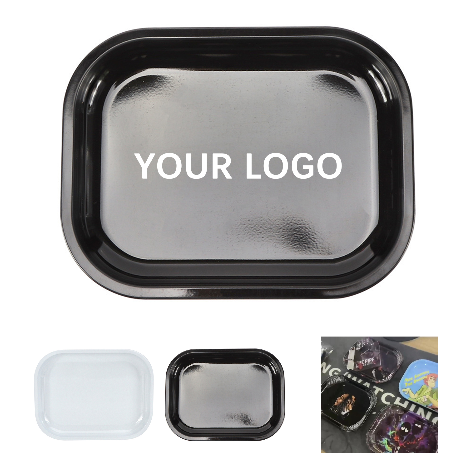 Metal Utility Rolling Tray 7" x 5.5" Full Color 2