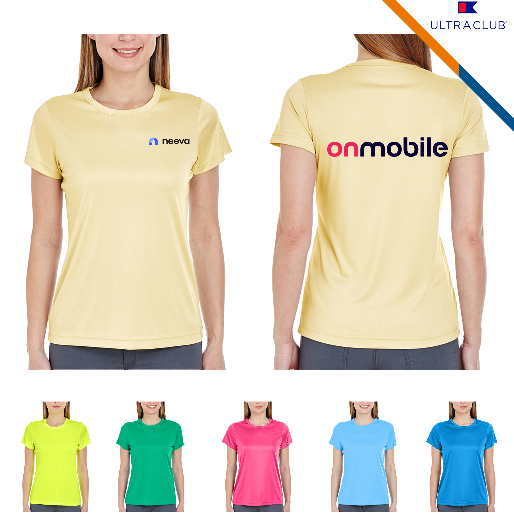 UltraClub® 4 oz Ladies' Cool & Dry Performance T-Shirts 4