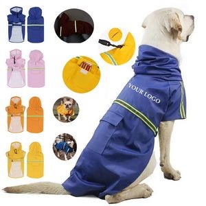 Reflective Large Dog Clothes Yellow Pet Dog Raincoat 9
