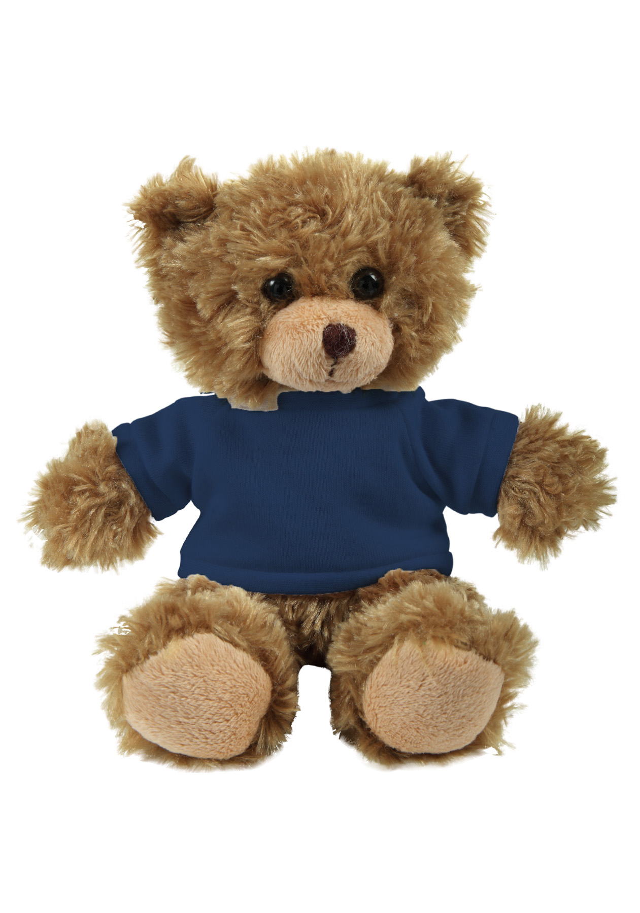 soft plush Mocha Curly Sitting Bear  with t-shirt 7