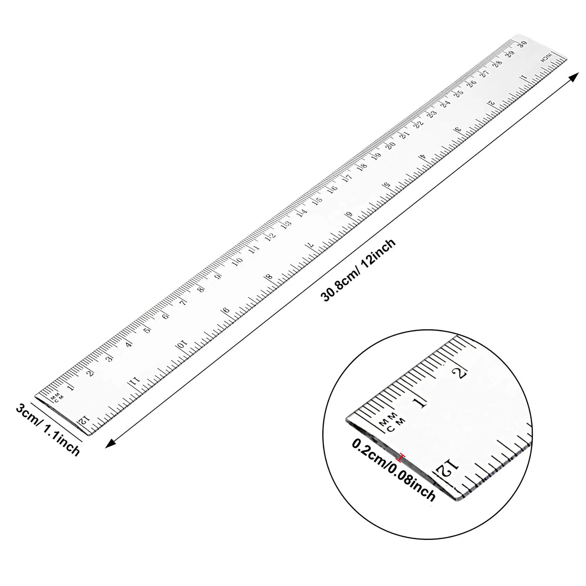 12 Inch Student Straight Ruler 1