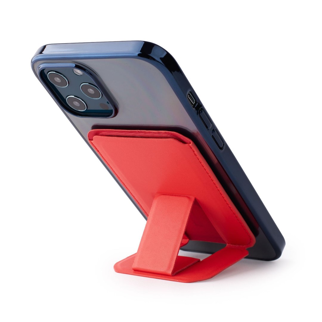 Magnetic Leather Wallet Cards Holder Stand with Kickstand 4