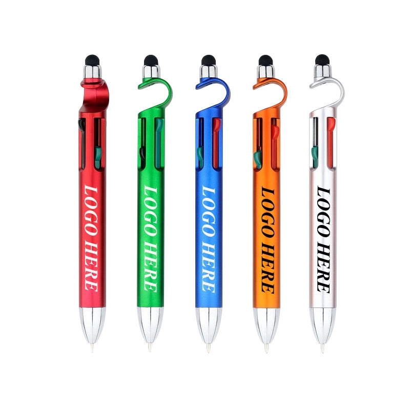 Tri-Color Pen with Stylus and C-Phone Holder 1